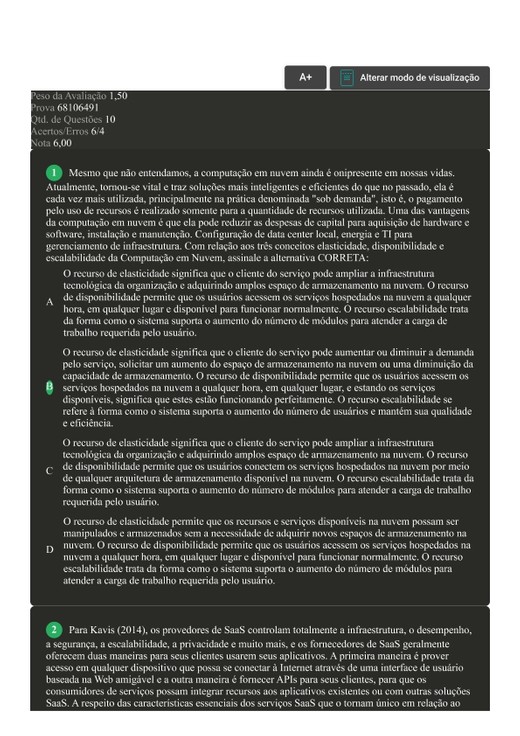 Avaliação I -Cloud Individual
