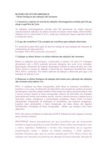 ED - Efeitos biológicos das radiações não ionizantes