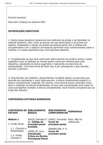 UNIP ED 7º semestre - Provas Processuais Penais (N202) - módulos 1 ao 8 + exercícios