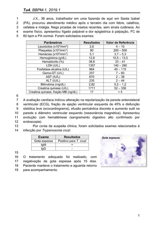 CASO CLÍNICO 13: DOENÇA DE CHAGAS