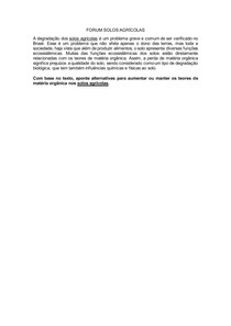 FORUM E ESTUDO DE CASO SOLOS AGRÍCOLAS