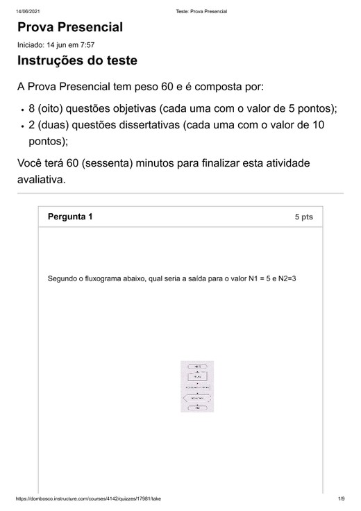 AO2 Prova Presencial Algoritmos e Linguagem de Programação-Unidombosco