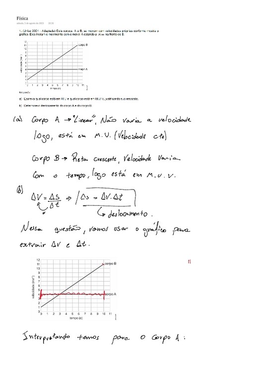 Lista de exercícios Movimento Uniforme e Uniformemente Variado