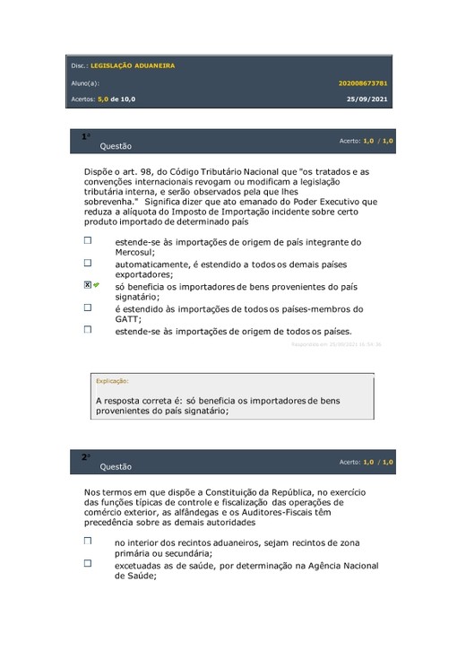 LEGISLAÇÃO ADUANEIRA