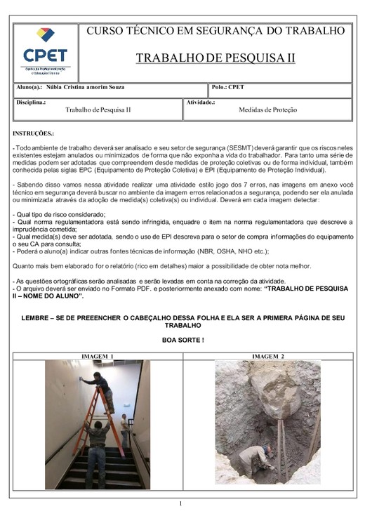 CPET - ATIVIDADE DE PESQUISA II - ORIENTAÇÕES DA ATIVIDADE