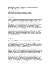 Discourse Markers