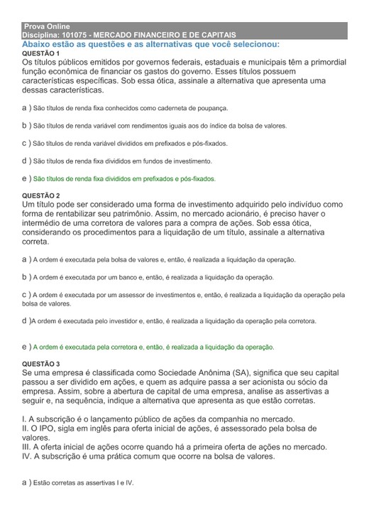 Prova Online MERCADO FINANCEIRO E DE CAPITAISdocx