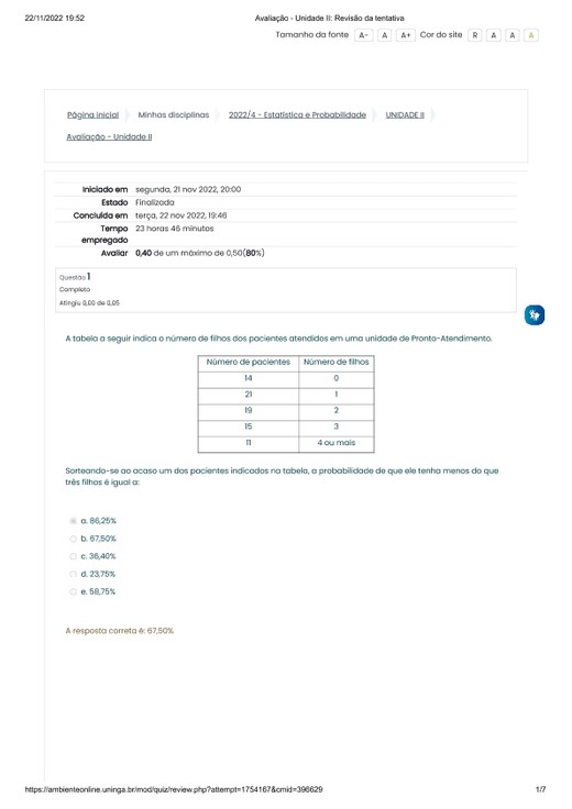 Avaliação - Unidade II_ Revisão da tentativa