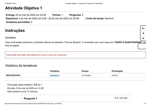 Atividade Objetiva 1_ Algoritmos e Lógica de Programação