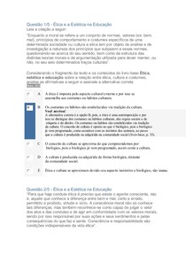 Apol Ética e Estética da Educação nota 100