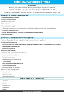 CIRURGIA PARENDODONTICA / CIRURGIA PARENDODÔNTICA / CIRURGIA PARAENDODONTICA
