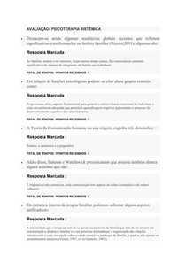 AVALIAÇÃO- PSICOTERAPIA SISTÊMICA