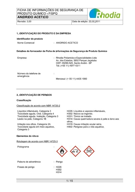 FISPQ- ANIDRIDO ACTICO