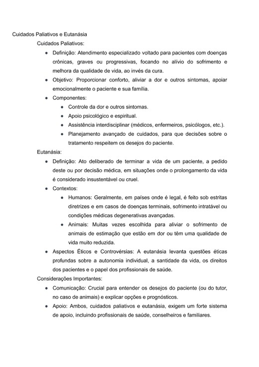 Cuidados Paliativos e Eutanásia _ med vet