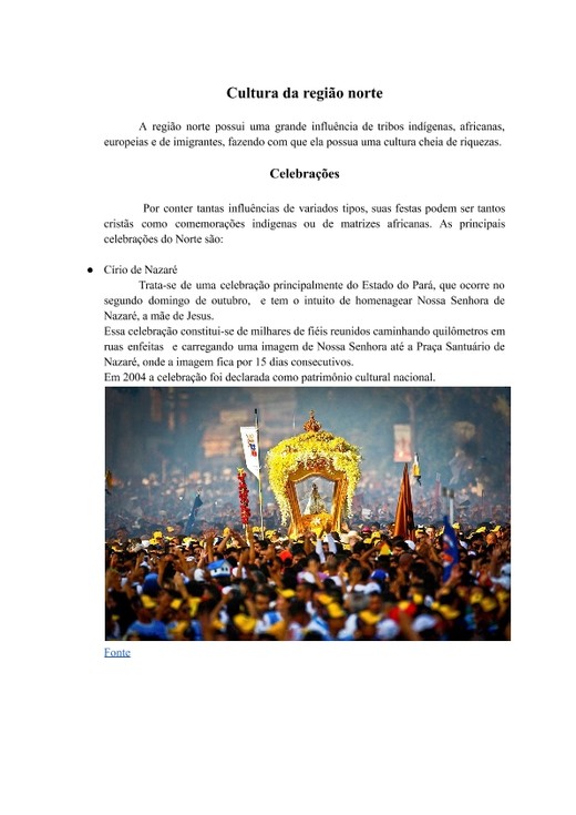 Seminário de Geografia- Cultura