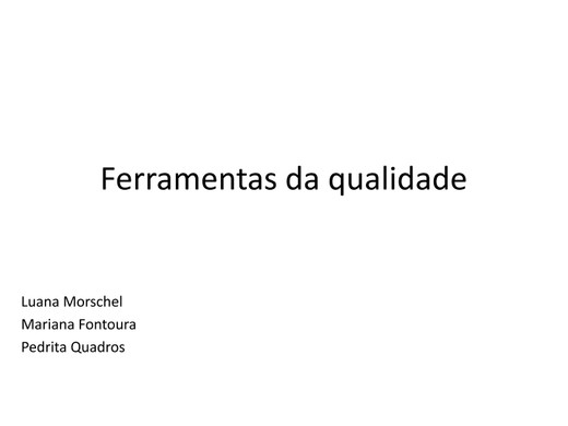 Ferramentas da qualidade