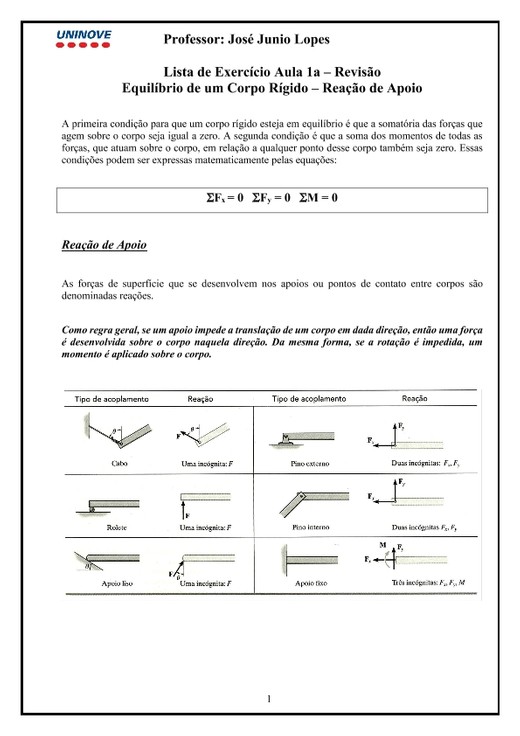 Lista de Exercícios