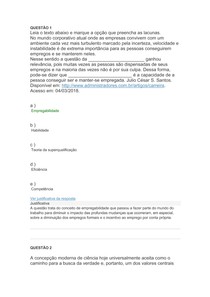 SOCIOLOGIA GERAL - Prova Presencial
