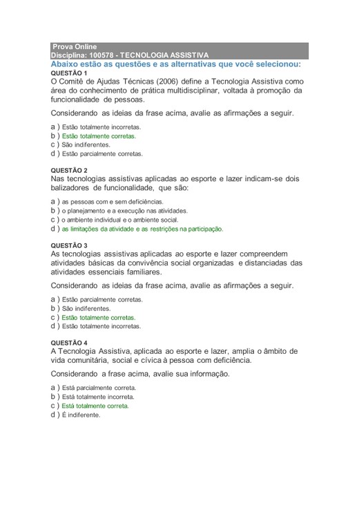 Prova tecnologia assistiva