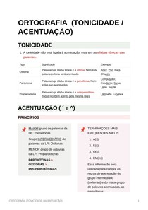 ORTOGRAFIA (TONICIDADE ACENTUAÇÃO)