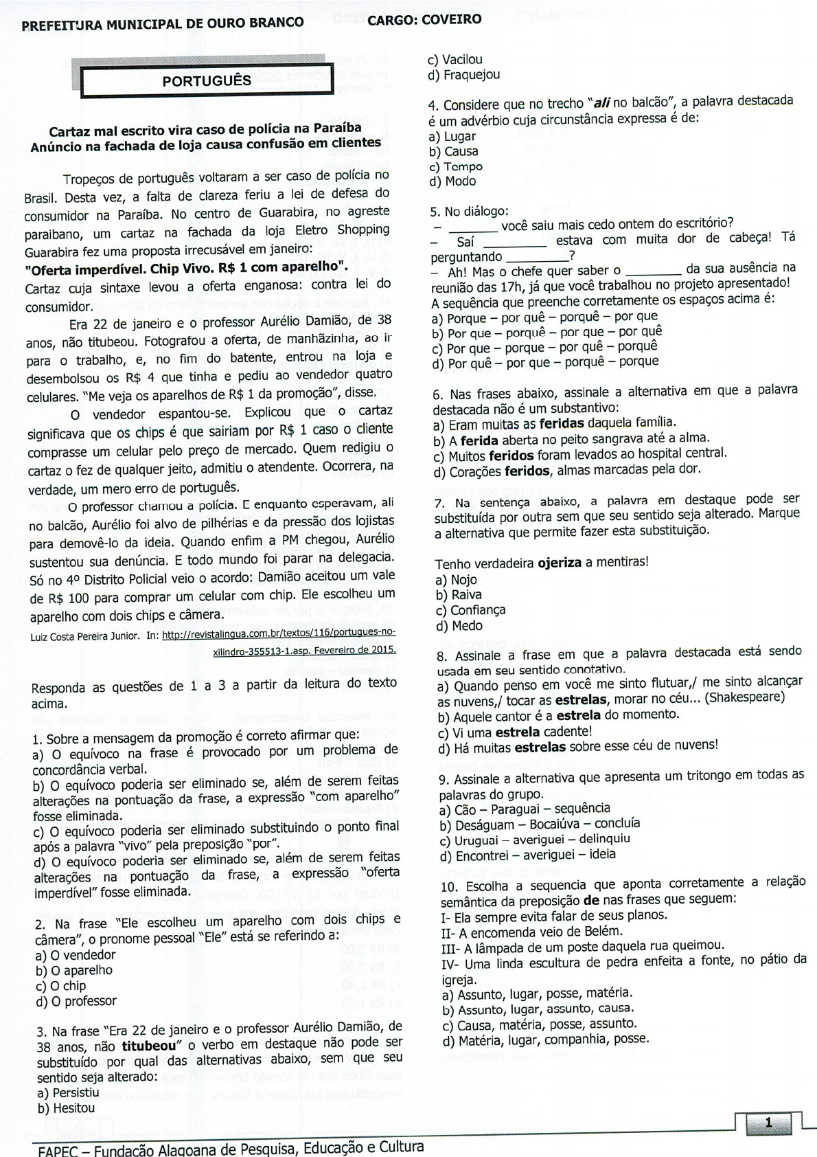 Prefeitura Municipal de Ouro Branco - 8ª Semana da Administração e