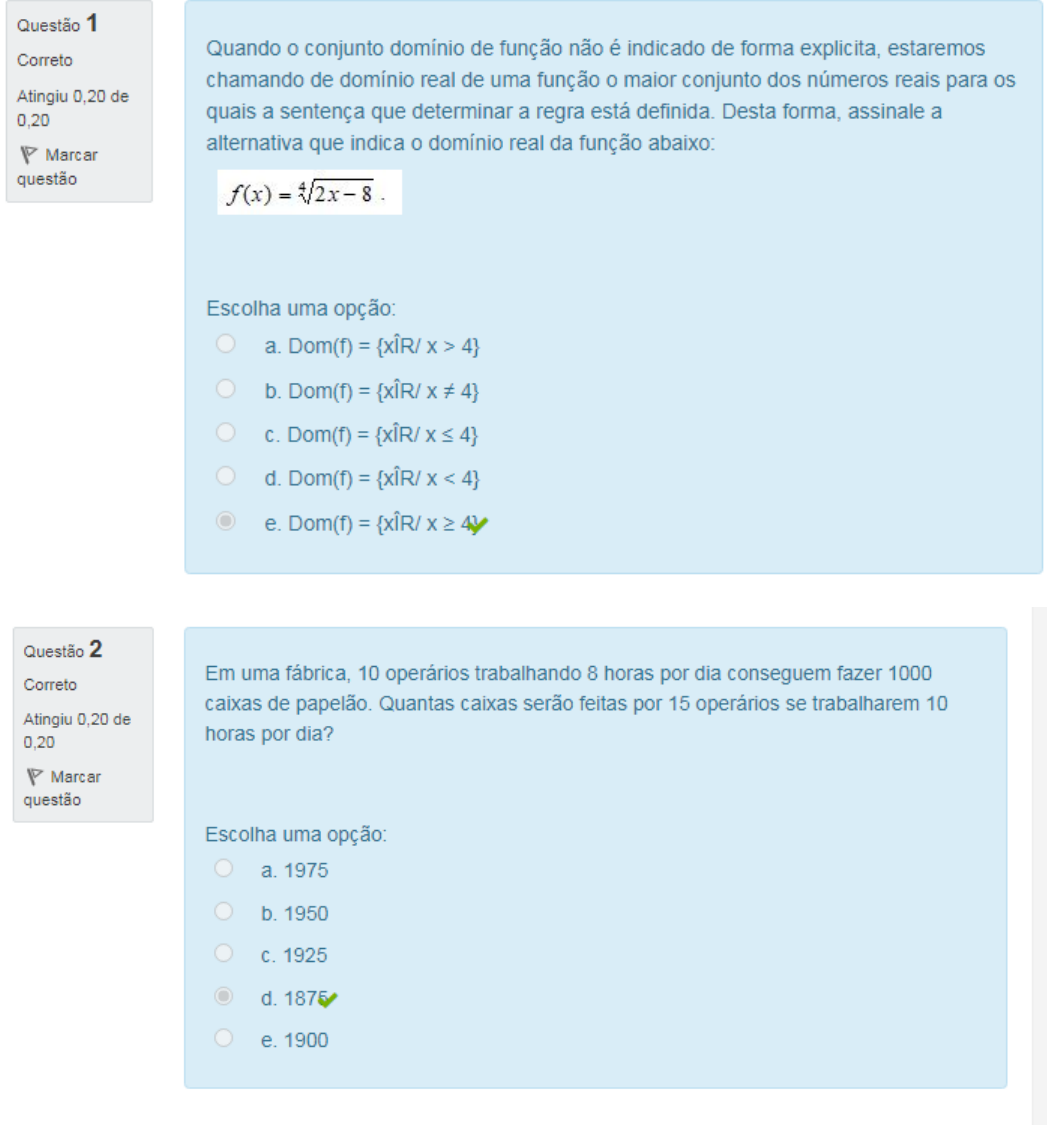 ATIVIDADE ONLINE 1 -TENTATIVA 1 - Métodos Quantitativos Matemáticos