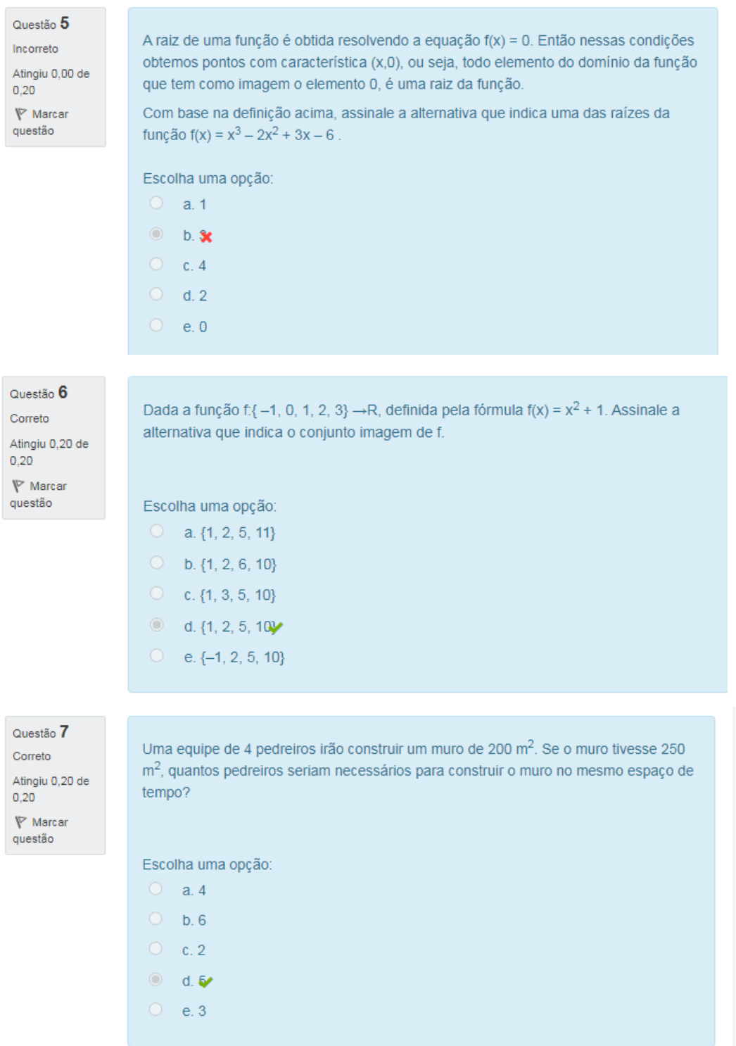 ATIVIDADE ONLINE 1 -TENTATIVA 1 - Métodos Quantitativos Matemáticos