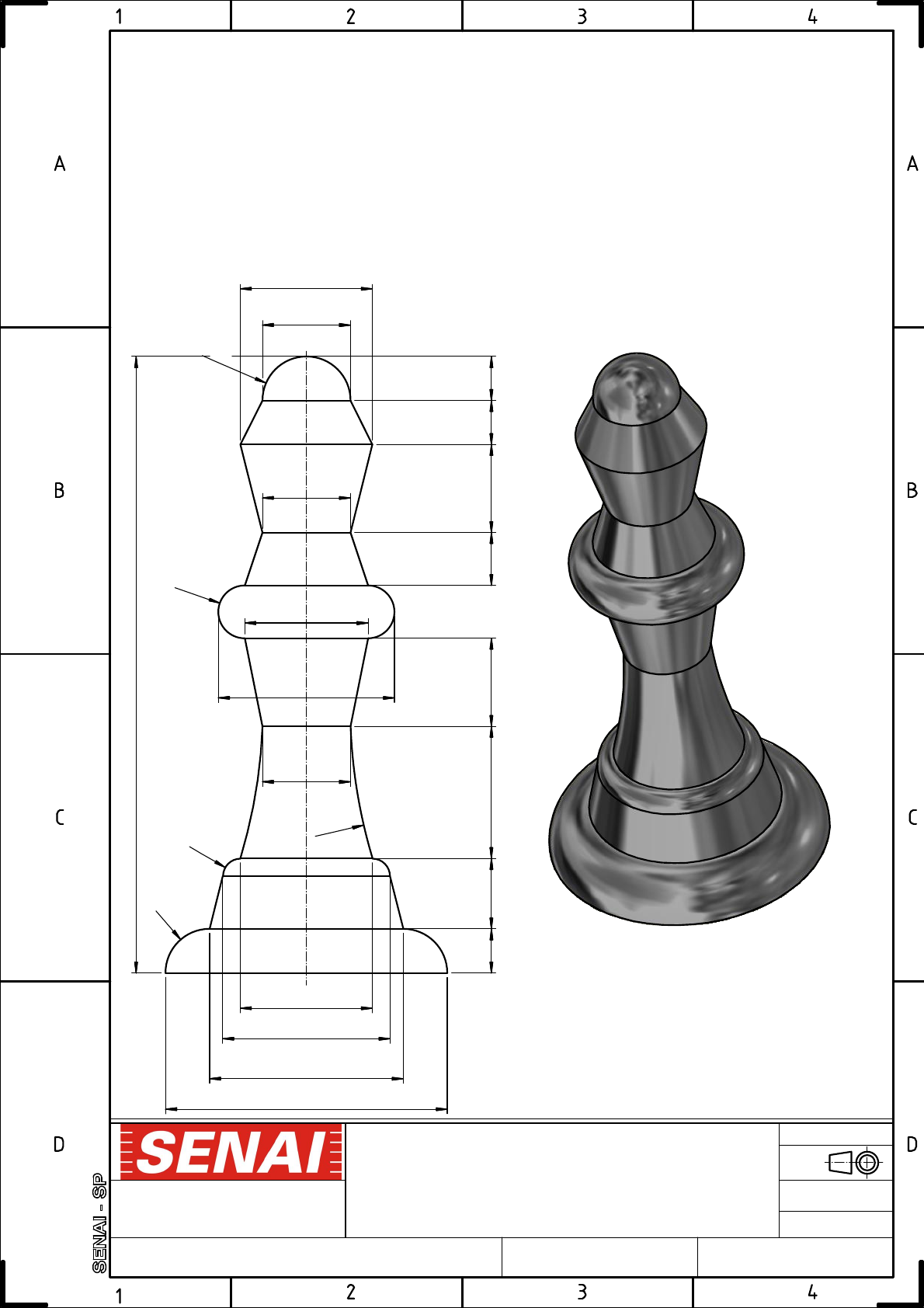 peças jogo xadrez para CNC - Usinagem