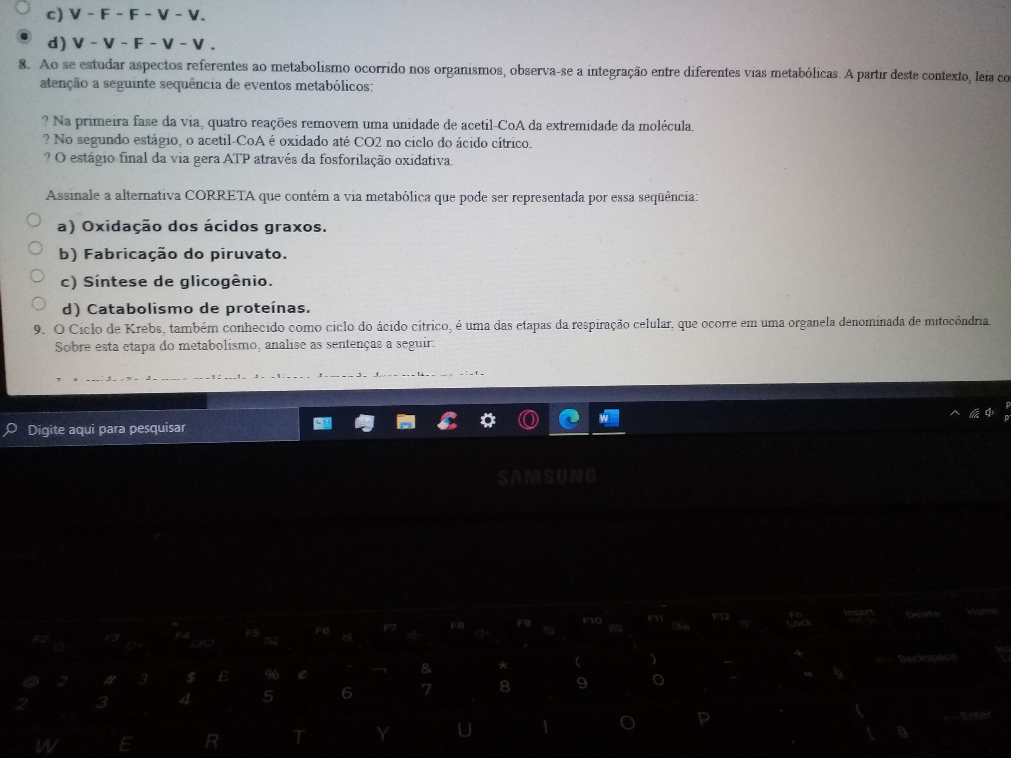 Avaliação Final Objetiva De Bioquímica - Gabarito Bioquimica