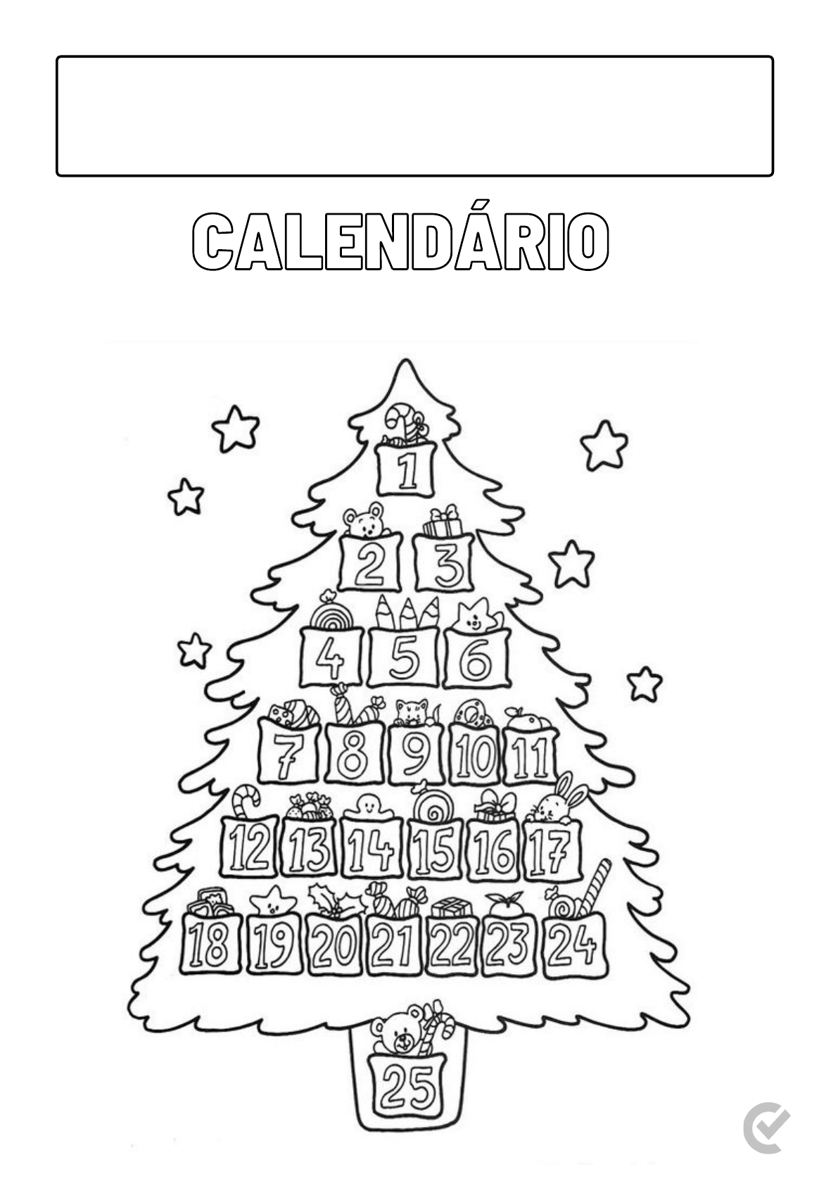 Livro de Natal para colorir para crianças: 25 Desenhos de Natal