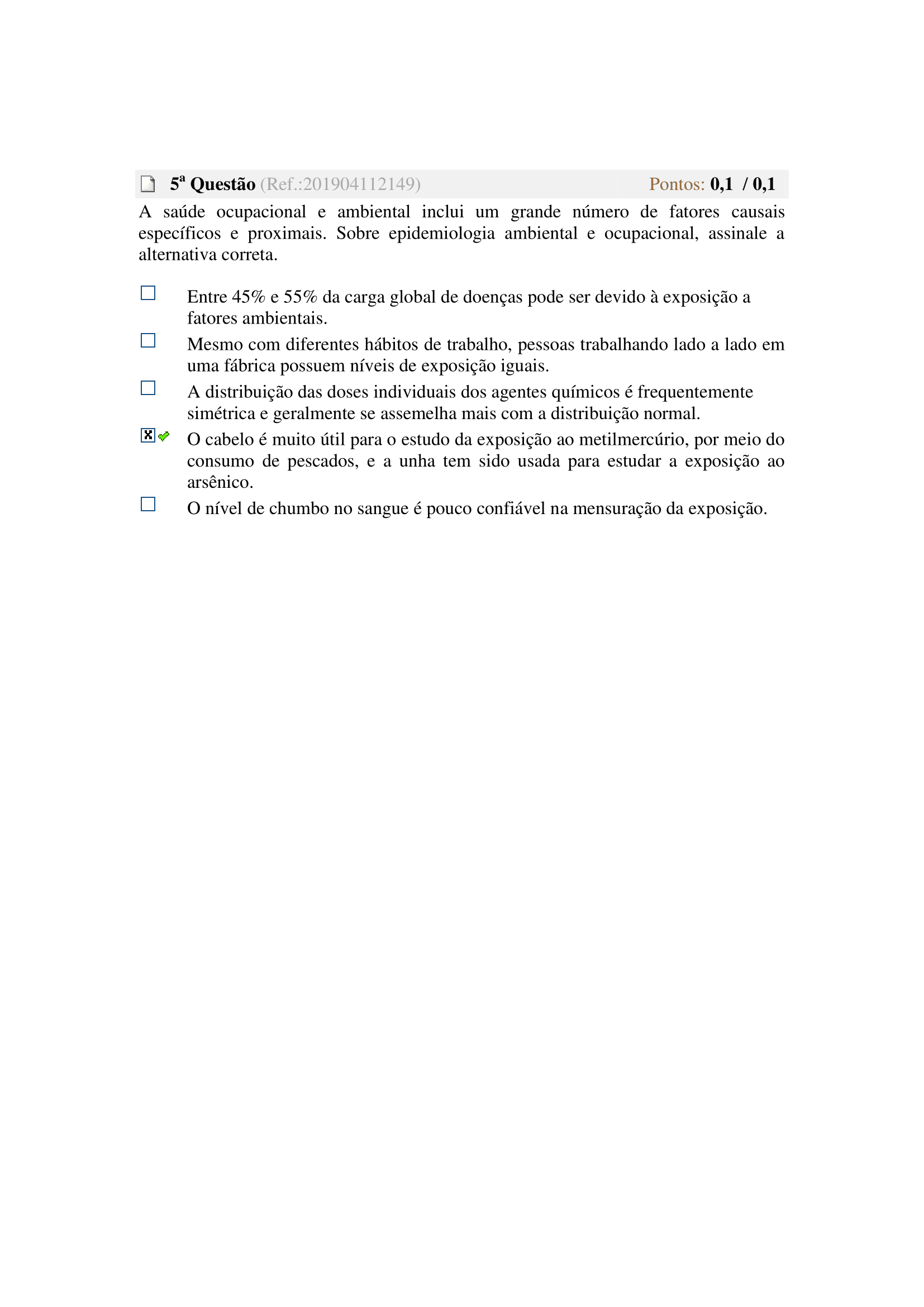 Ava Avaliando O Aprendizado 1 Ciclo Fundamentos Da Epidemiologia E Estatística 3 Página 8611