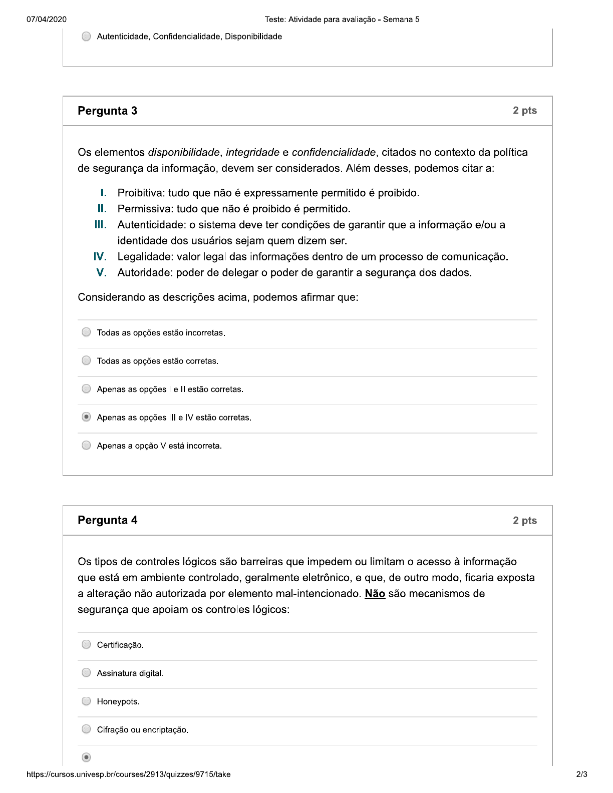 Univesp Sistemas De Informação Atividade Para Avaliação Semana 5