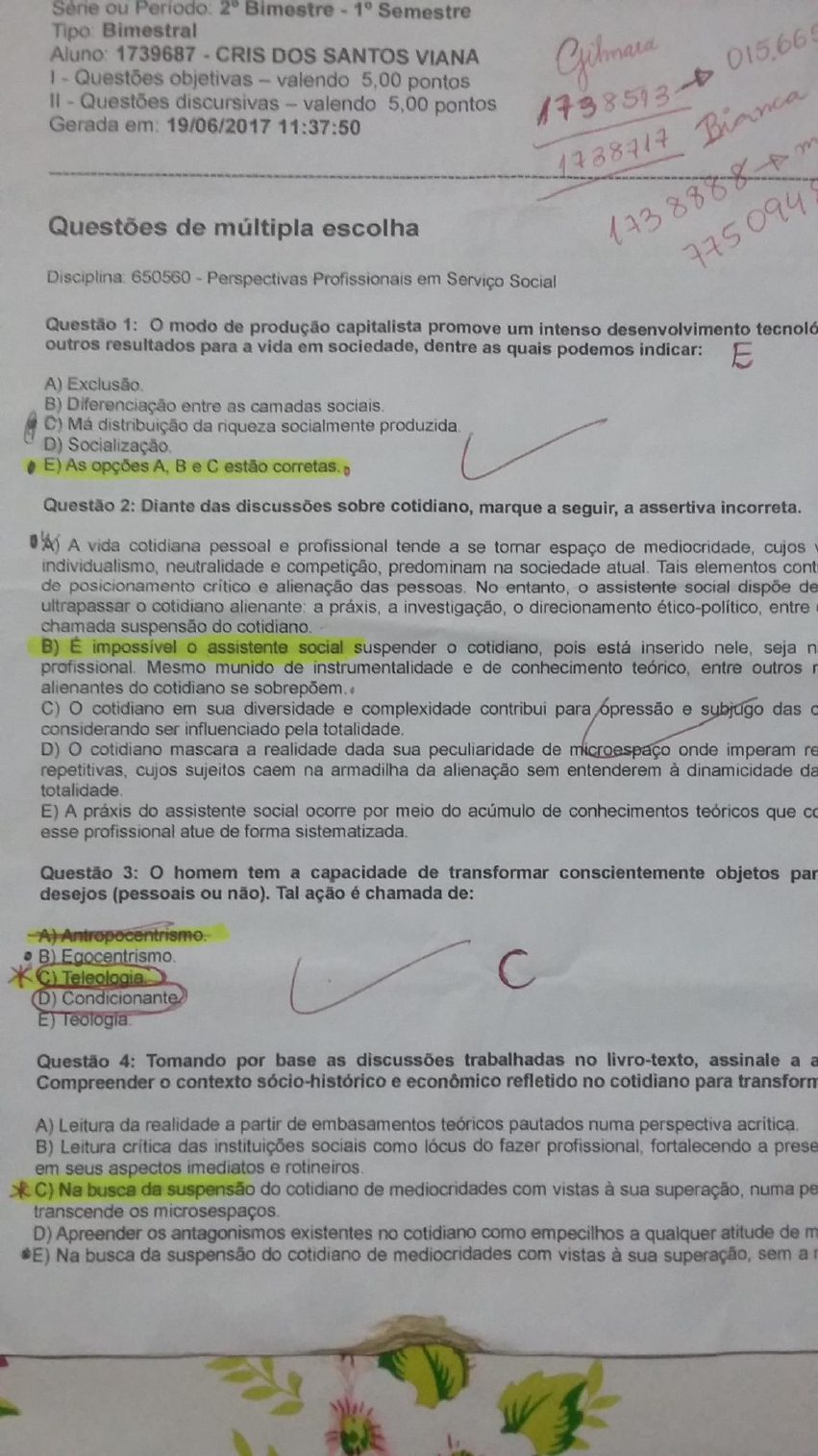 PROVAS DE PERSPECTIVAS PROFISSIONAIS - Perspectivas Profissionais Na ...