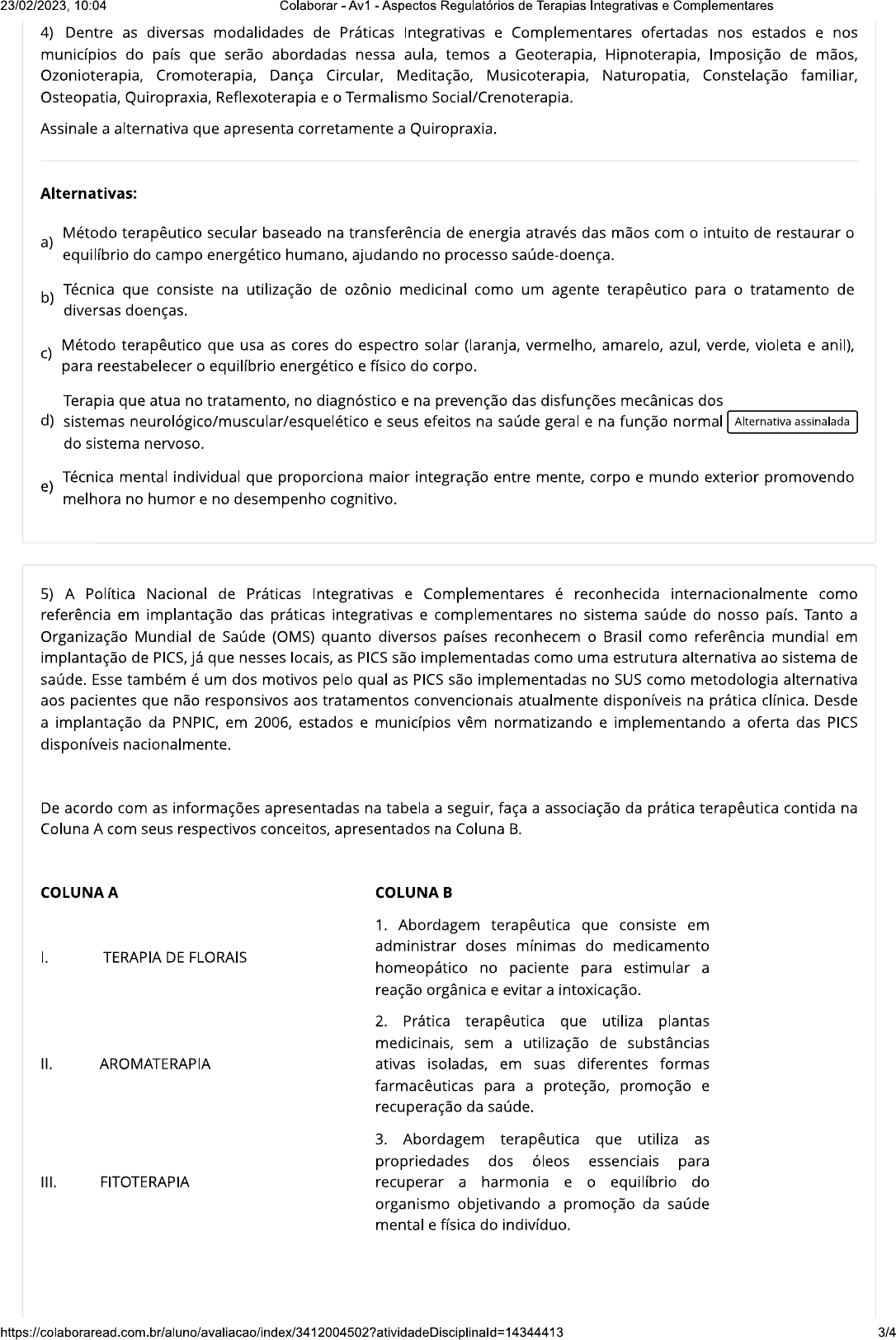 Av1 - Aspectos Regulatórios De Terapias Integrativas E Complementares ...