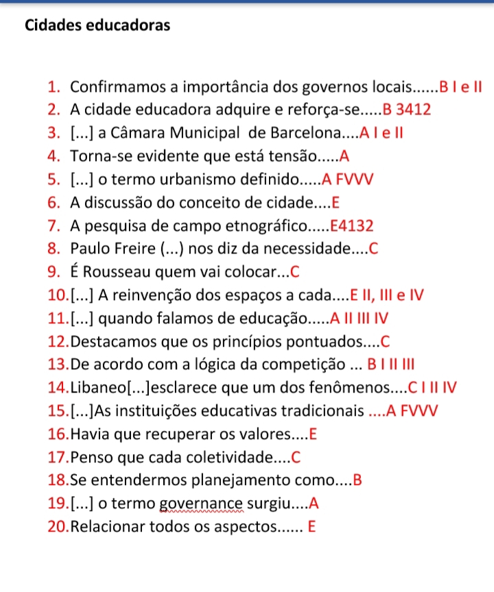 GABARITO APOL 1 E 2 CIDADES EDUCADORAS - Cidades Educadoras