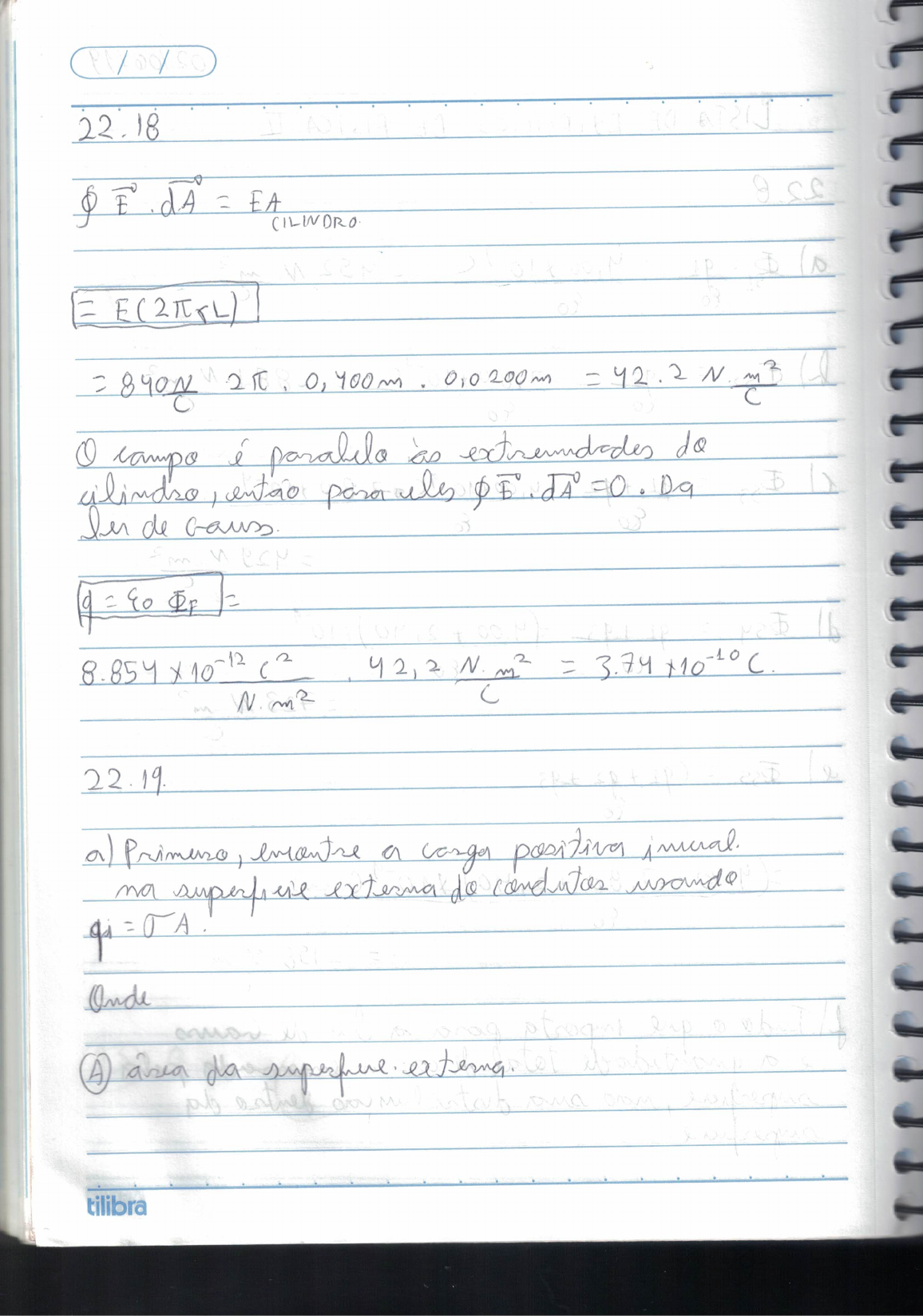 LISTA DE EXERCICIOS DE FISICA II - Física II