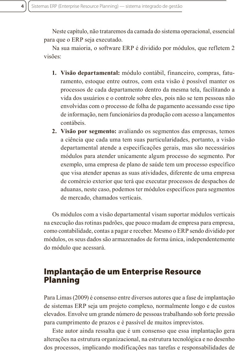 Sistemas ERP (Enterprise Resource Planning) - Sistema Integrado de