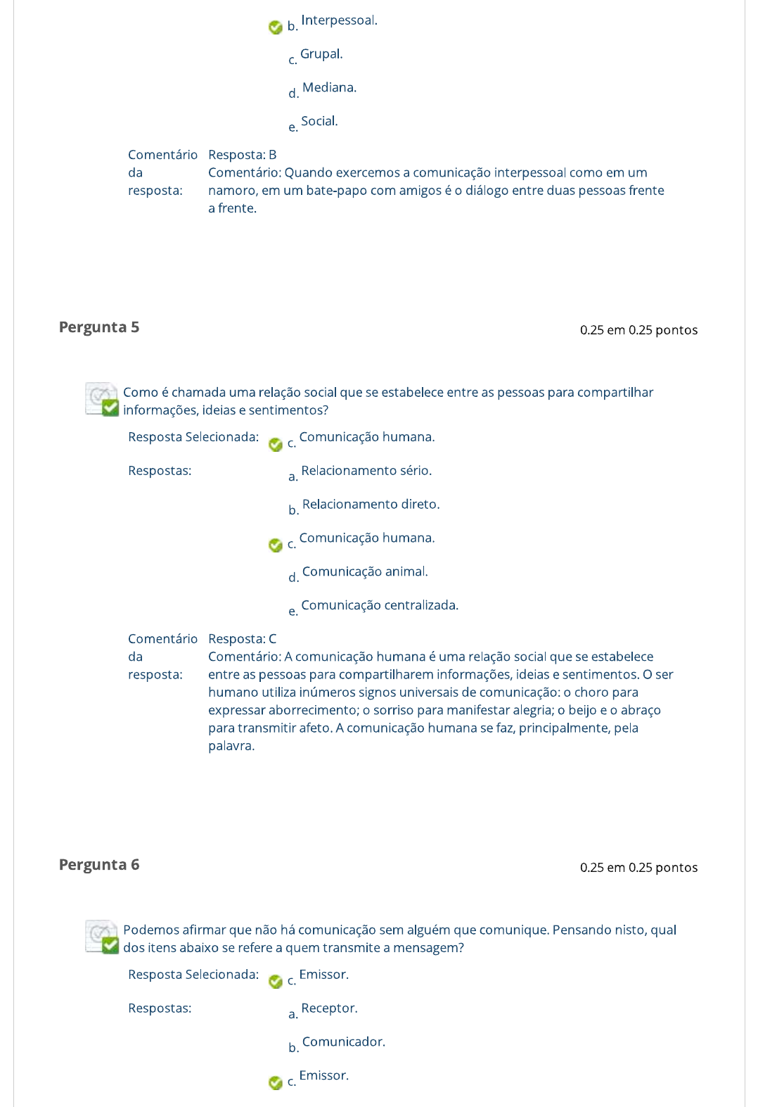 QUESTIONARIO 1 COMUNICAÇÃO APLICADA - Comunicação Aplicada