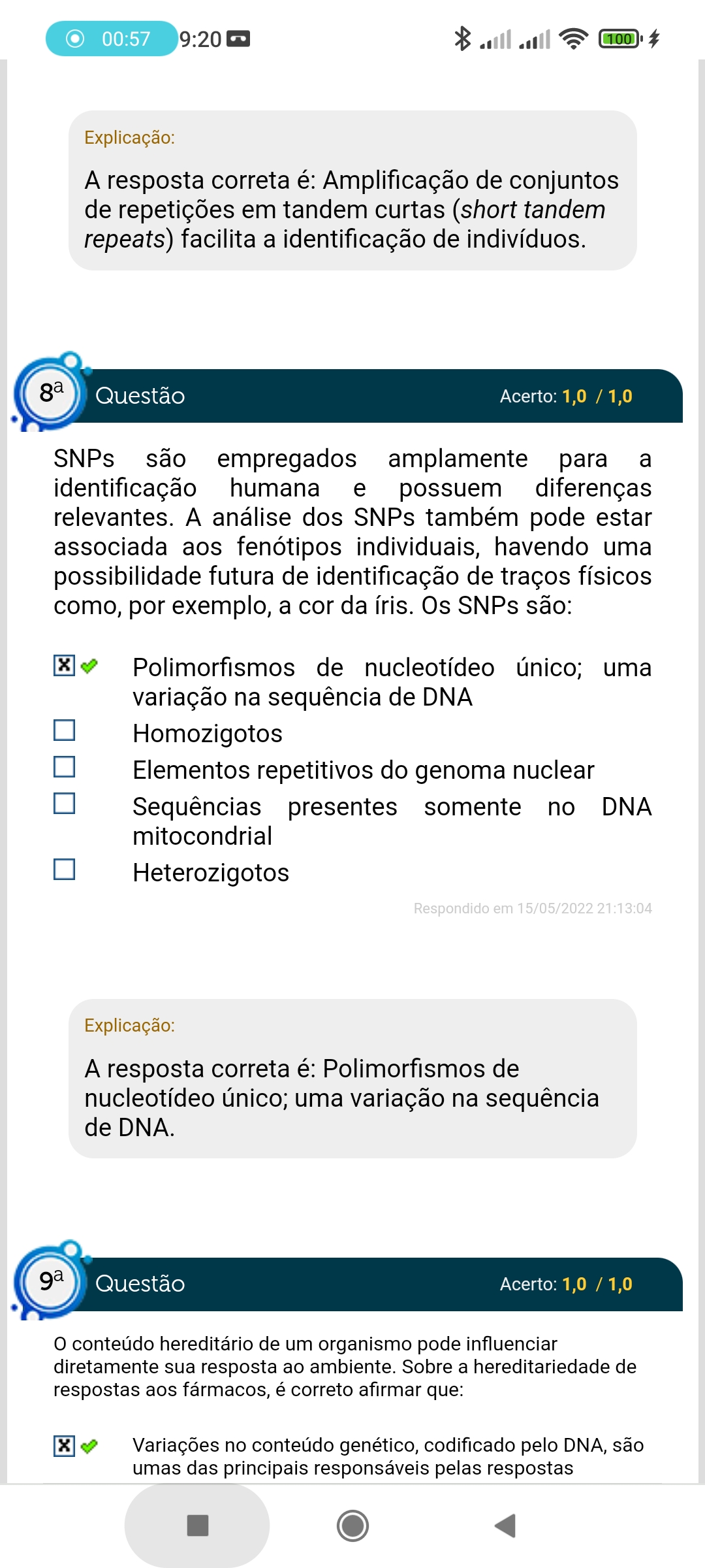 Simulado De Biologia Molecular - Biologia Molecular