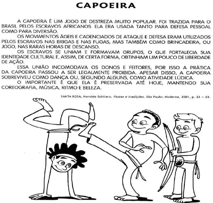 Atividades Luta africana que teve origem na observação de lutas entre  zebras. a) Capoeira b) Laamb c) 