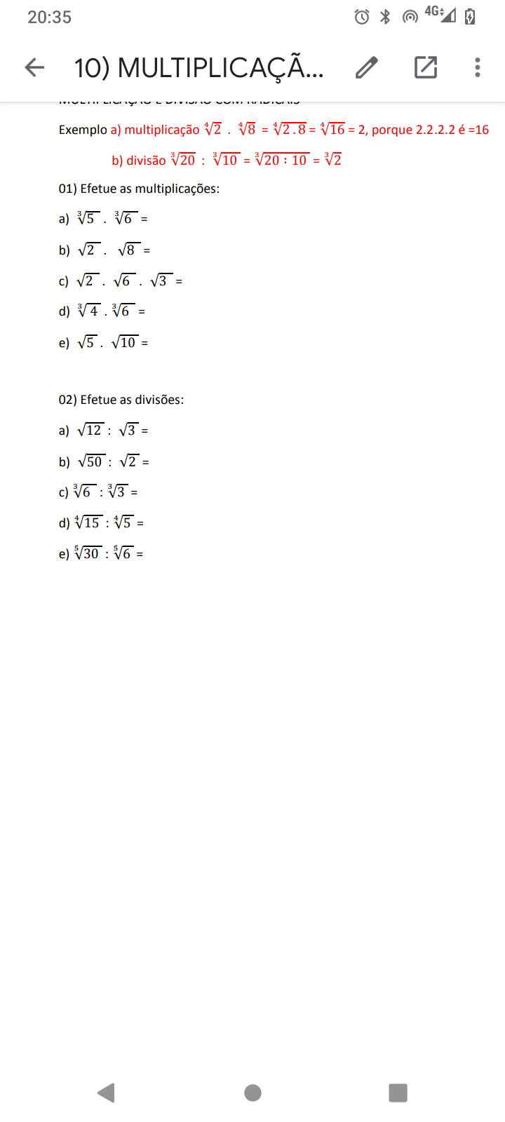 MULTIPLICAÇÃO E DIVISÃO COM RADICAIS \Prof. Gis/