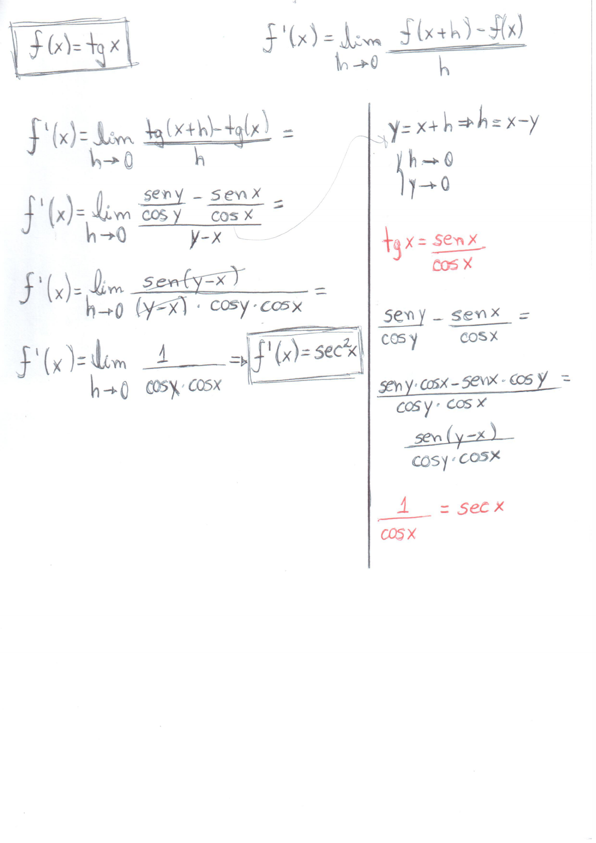 Exercícios Resolvidos Derivadas Cálculo I