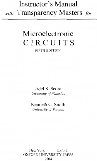 Microelectronics circuits sedra smith 7th edition pdf