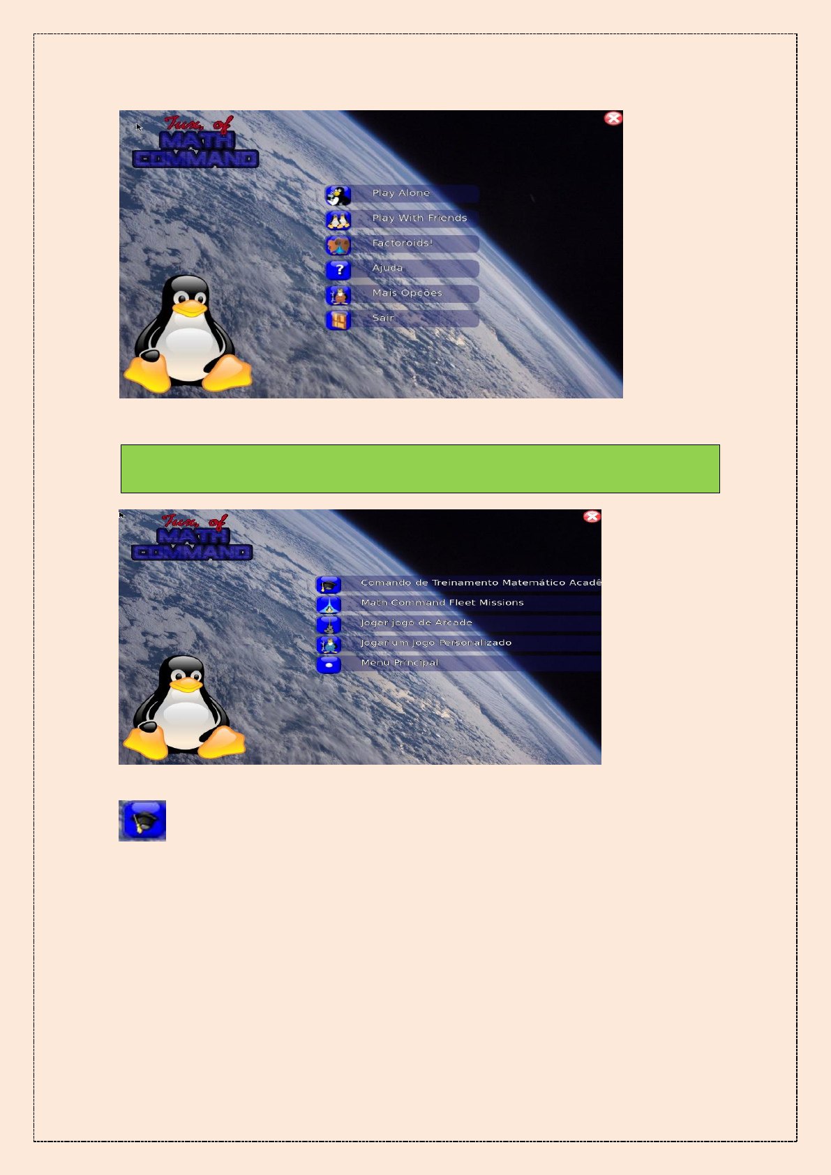 Programa de Matemática Tux Math - Linux Educacional 5 