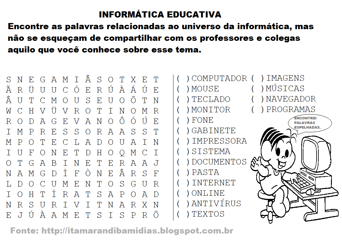 CACA PALAVRAS INFORMATICA - Didática