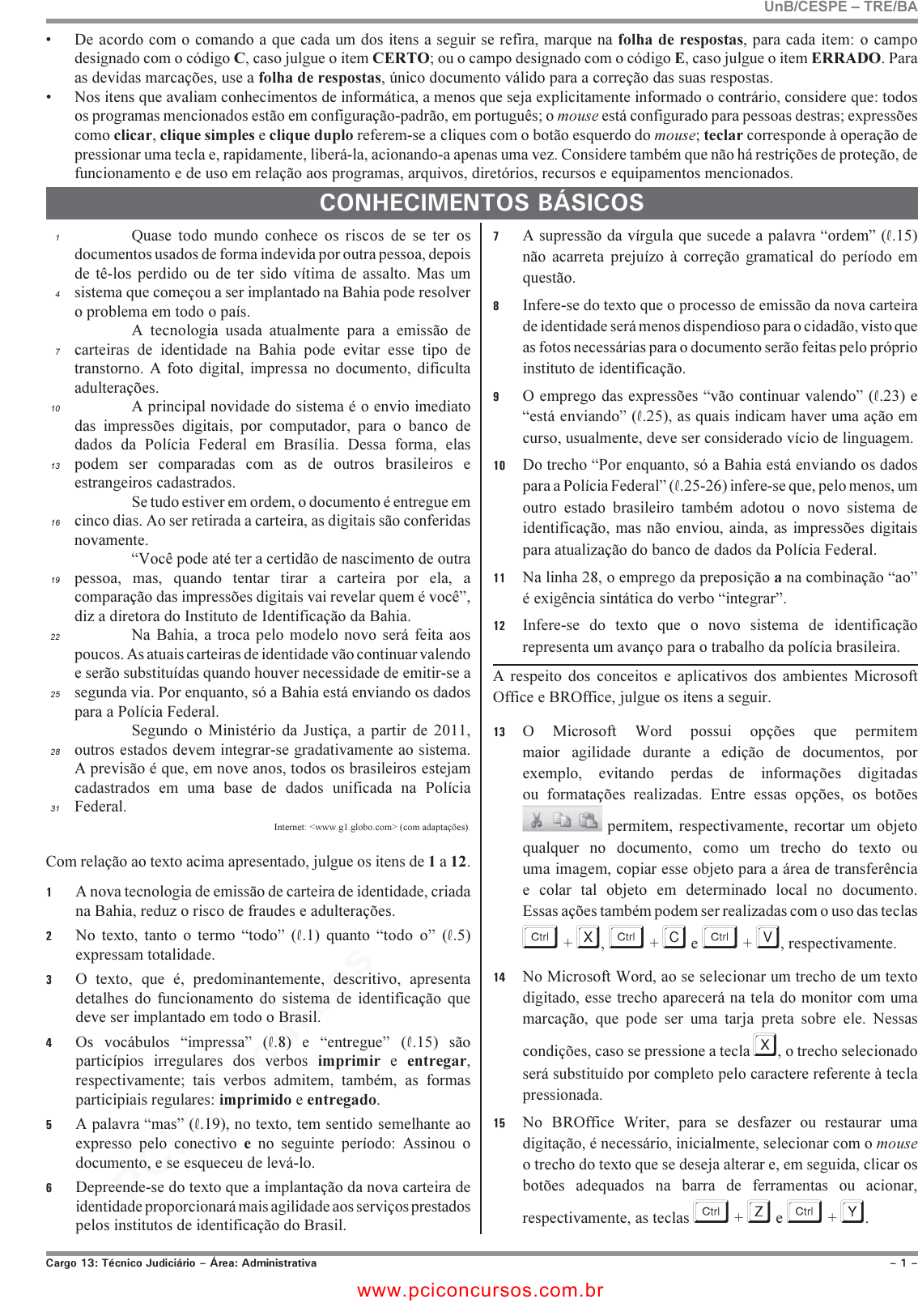 100 Textos para Concursos - Digitação, PDF, Lente (ótica)