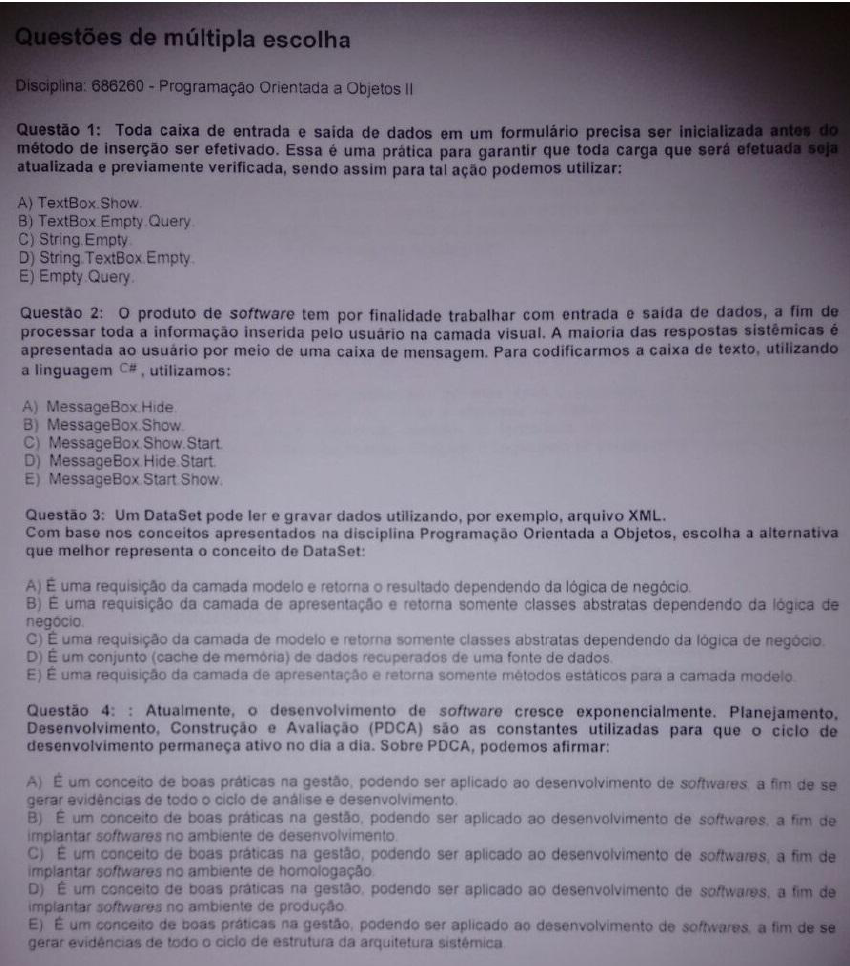 Exercícios de orientação a objetos com respostas