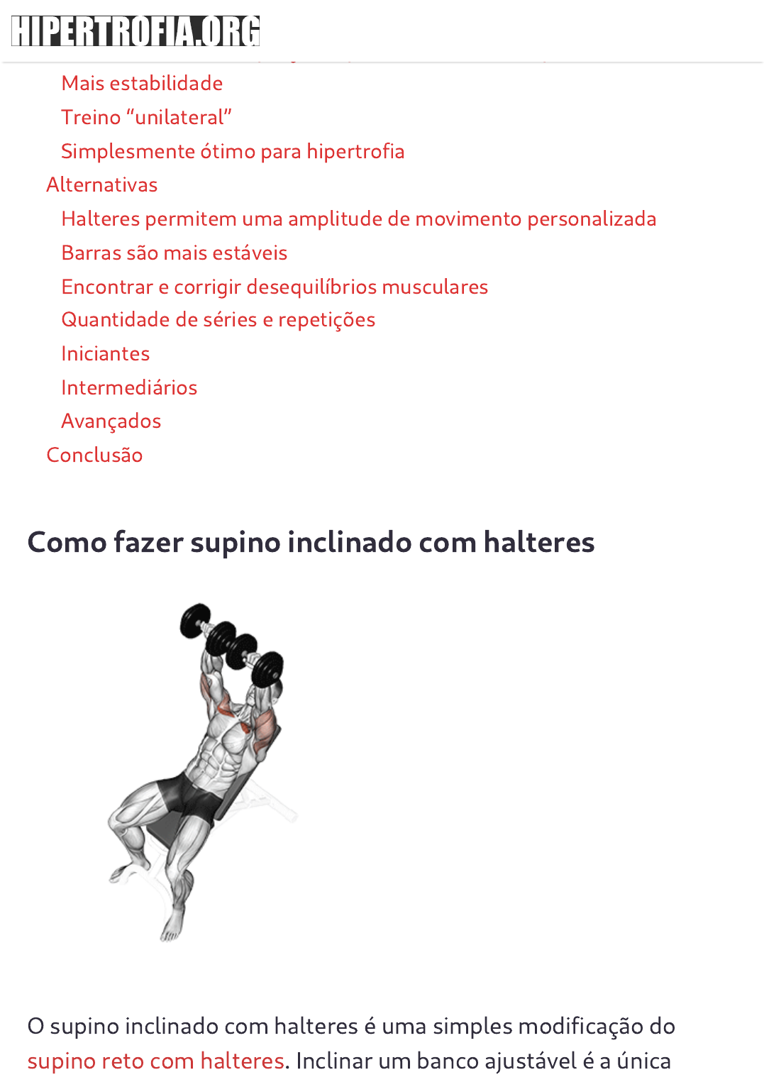 Supino neutro c/ halteres, Catálogo de Exercícios