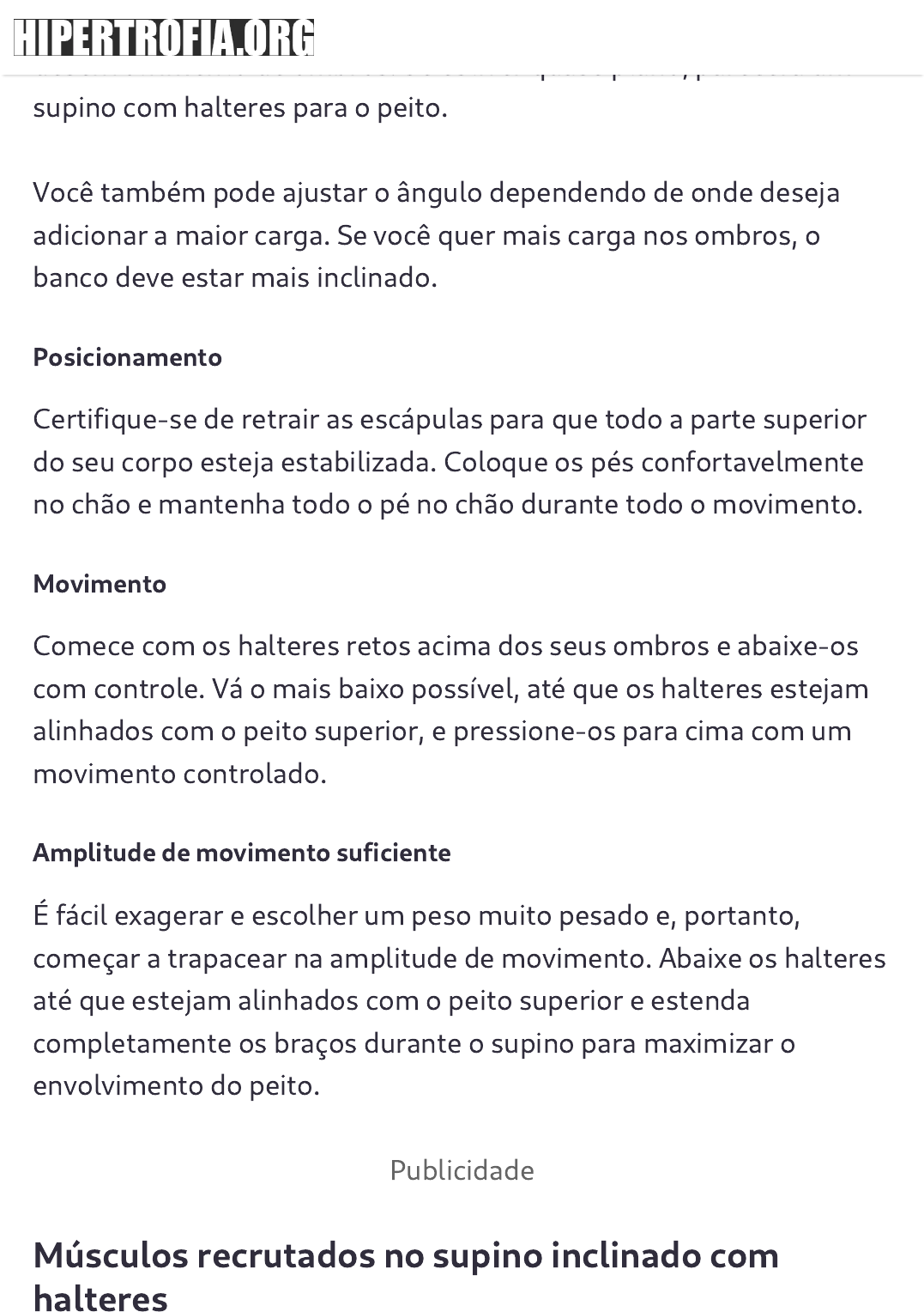 Tudo sobre Educação Física: 26° SUPINO INCLINADO COM HALTER ( PEITO  SUPERIOR )