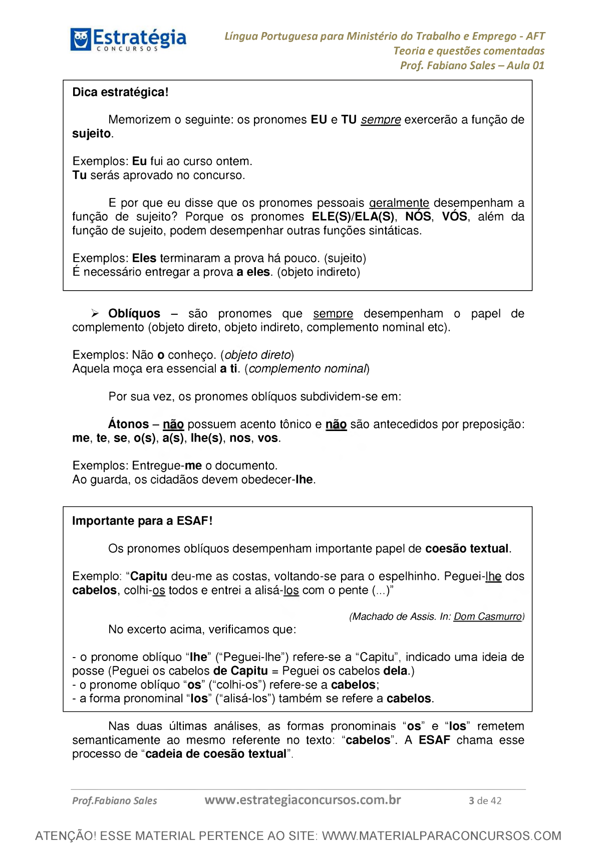 Tipos de Pronome - Teoria Fundamental para Concursos